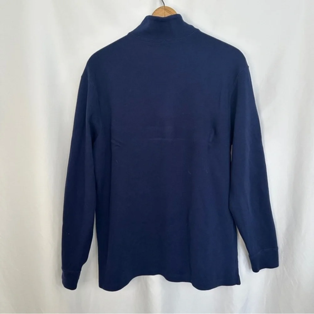 Polo Ralph Lauren Sweater‎ Mens XL Quarter Zip Pullover Blue Cotton Pony